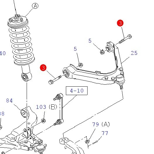 D-max Üst Salıncak Civatası 4x2 2004-2012