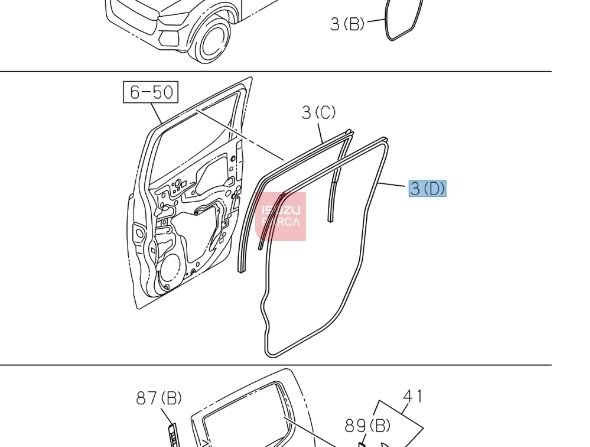 Fitil D-max Arka Kapı Sağ 2020- (3D) Orjinal