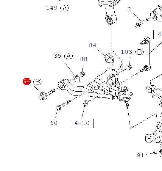 D-max Alt Salıncak Civatası (A) 4x2 2004-2012 (pullu)