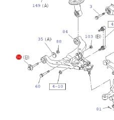 D-max Alt Salıncak Civatası (A) 4x2 / 4x4 2012- ve Sonrası (pullu)