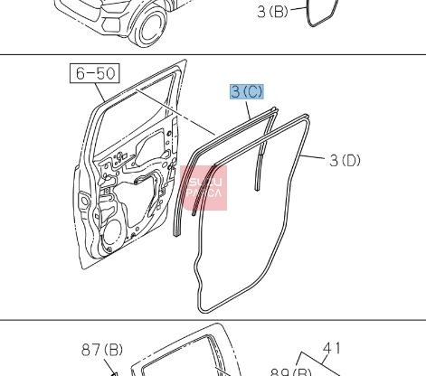 Fitil D-max Cam Arka Sol Çerçeve 2020- Orjinal (3C)