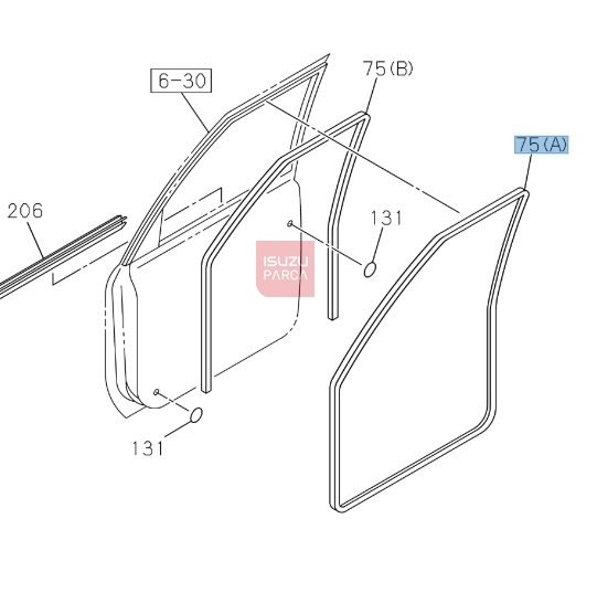 Fitil D-max Ön Kapı Sol 2020- Orjinal 75A