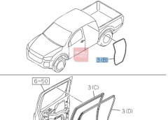 Fitil Kapı Çerçeve Arka Sağ / Sol D-max 2020- Orjinal (3B)